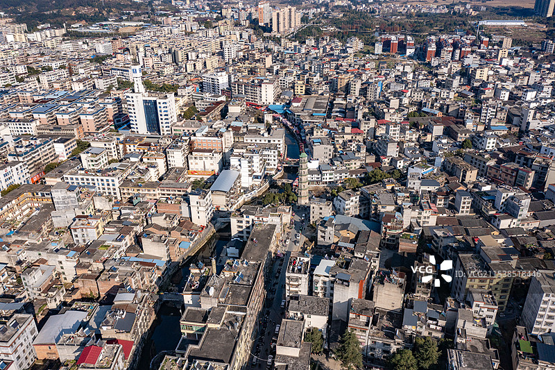航拍湖南郴州汝城城市风光图片素材