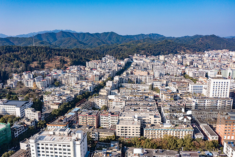 航拍湖南郴州汝城城市风光图片素材