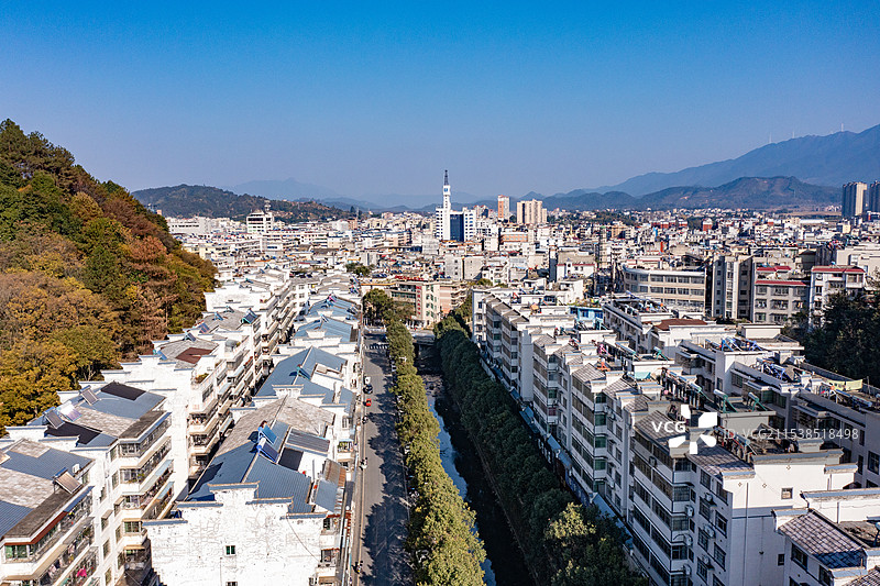 航拍湖南郴州汝城城市风光图片素材