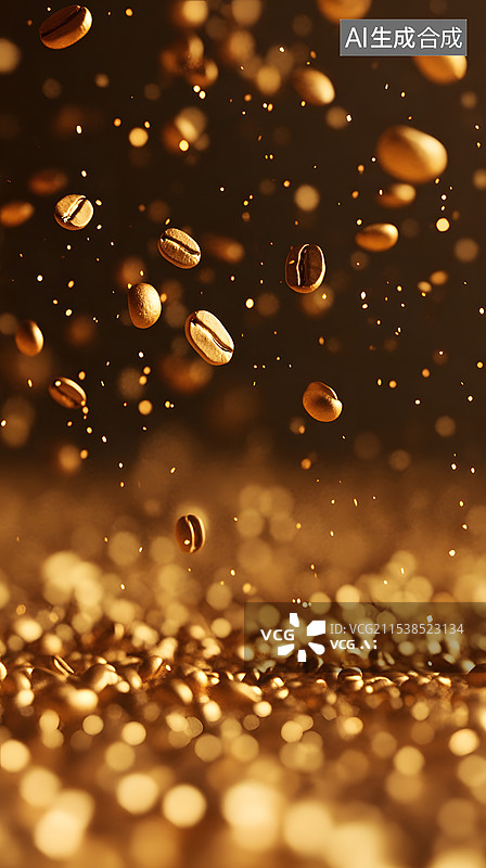【AI数字艺术】咖啡豆食物图片素材