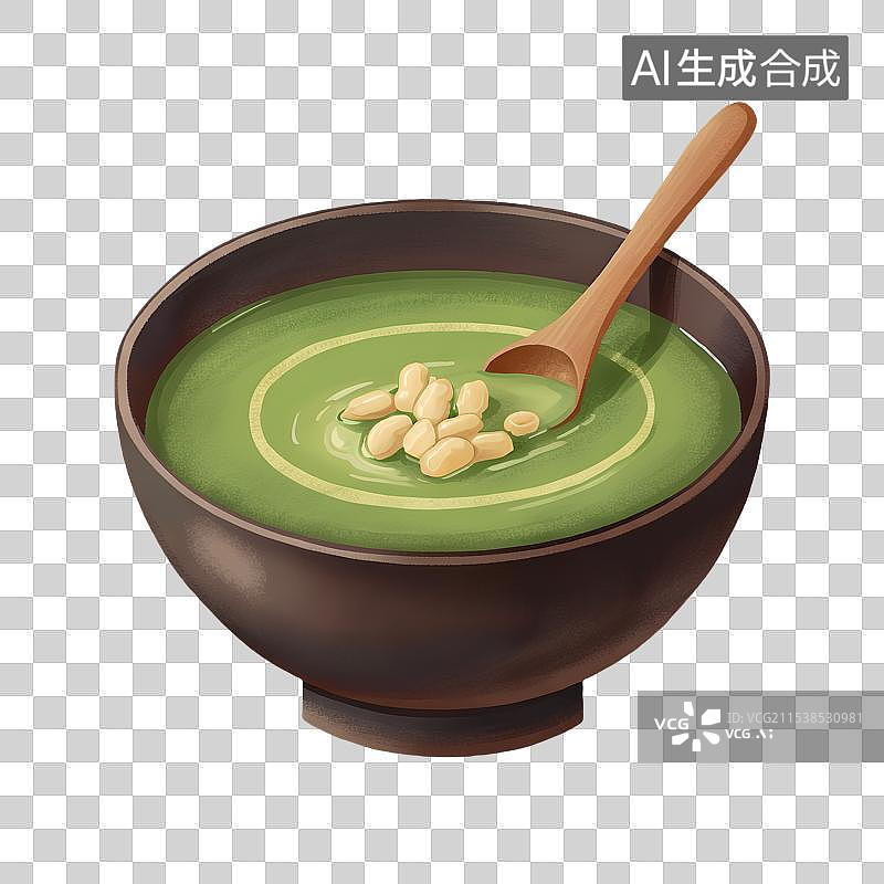 【AI数字艺术】手绘插画，打油茶，广西桂林美食，恭城油茶，免抠元素图片素材