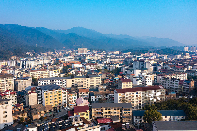航拍湖南株洲炎陵县城景观图片素材