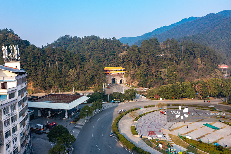航拍湖南株洲炎陵县城景观图片素材