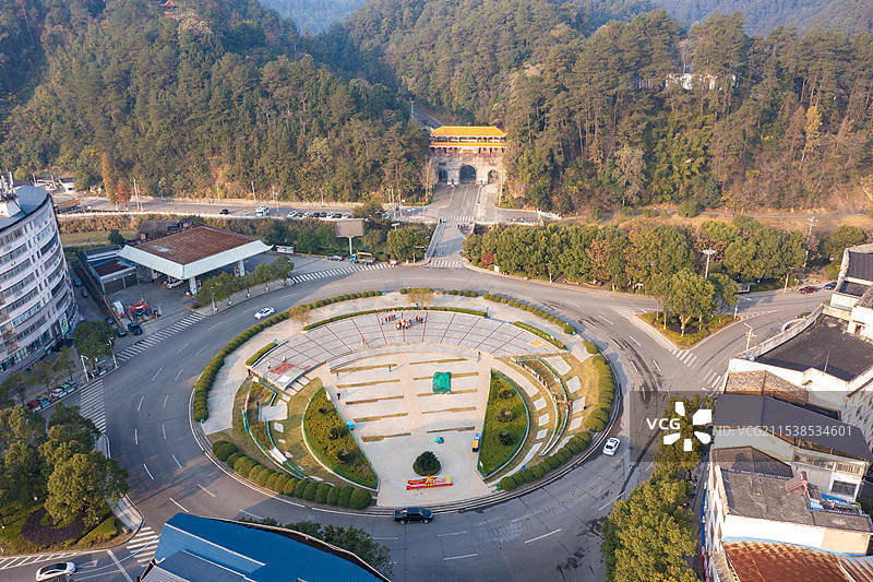 航拍湖南株洲炎陵县城景观图片素材
