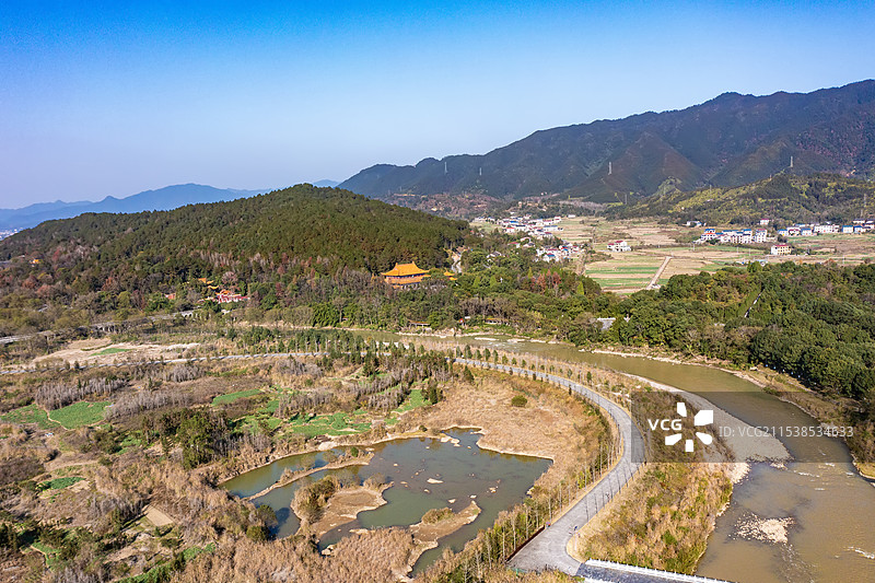 航拍湖南株洲炎陵县城景观图片素材
