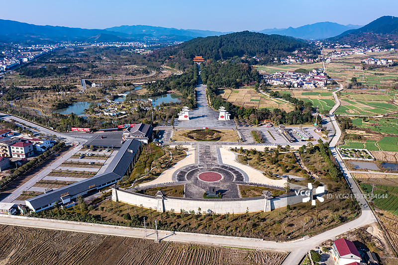 航拍湖南株洲炎陵县城景观图片素材