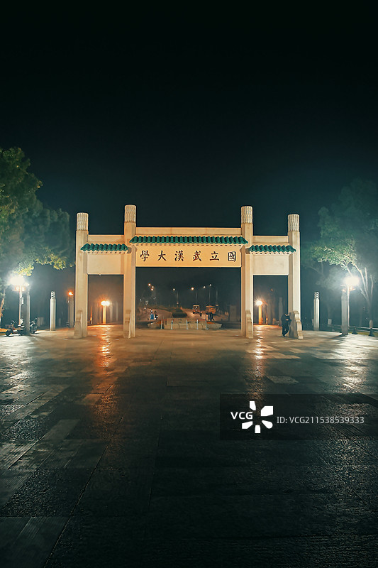 武汉街道口夜景图片素材