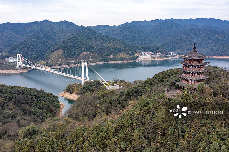 航拍湖南株洲市攸县酒仙湖景区图片素材
