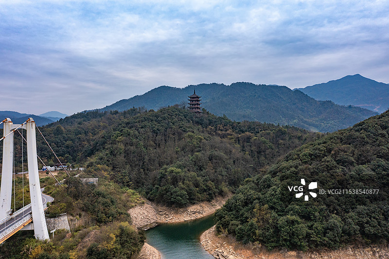 航拍湖南株洲市攸县酒仙湖景区图片素材