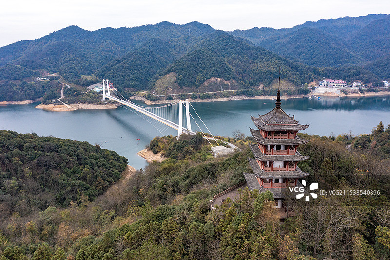 航拍湖南株洲市攸县酒仙湖景区图片素材