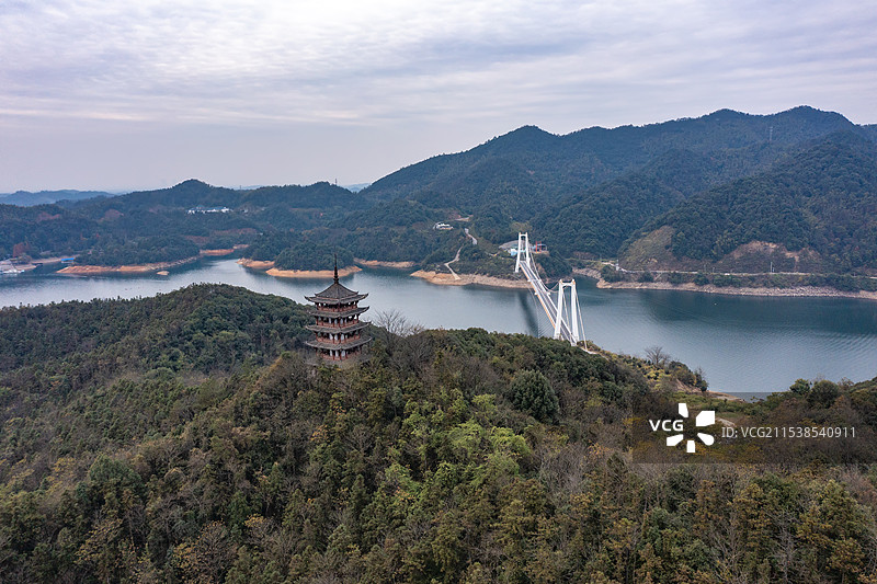航拍湖南株洲市攸县酒仙湖景区图片素材