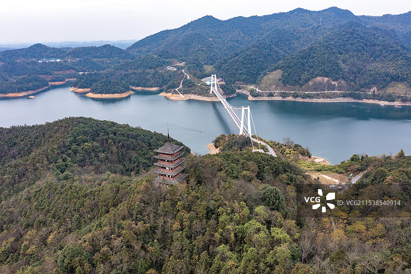 航拍湖南株洲市攸县酒仙湖景区图片素材