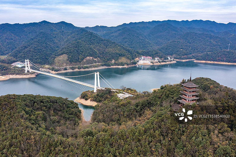 航拍湖南株洲市攸县酒仙湖景区图片素材