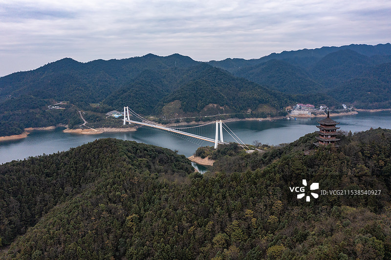 航拍湖南株洲市攸县酒仙湖景区图片素材