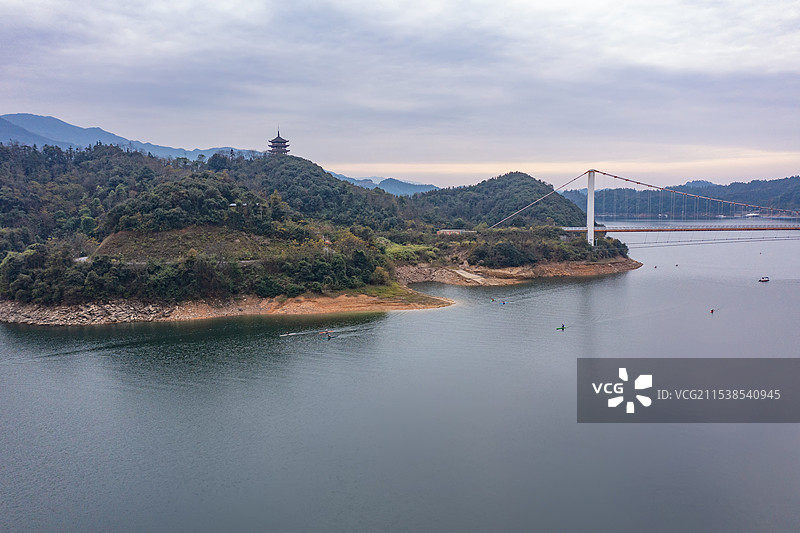 航拍湖南株洲市攸县酒仙湖景区图片素材