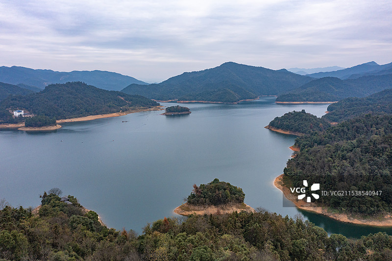 航拍湖南株洲市攸县酒仙湖景区图片素材