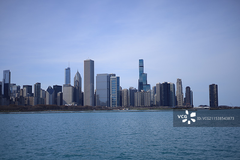 芝加哥城市天际线风光图片素材