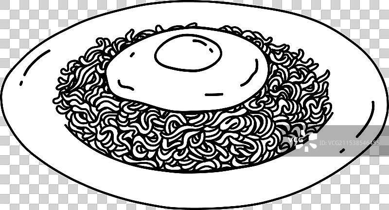 炒面即食面涂鸦画图片素材