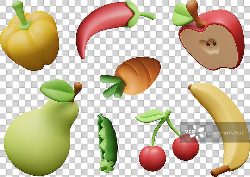 水果、浆果、蔬菜和豆类的组合图片素材