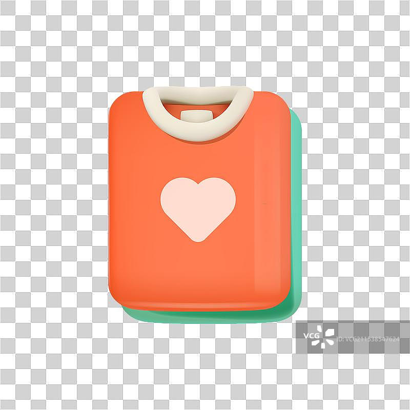 白色背景上的3D叠放的折叠T恤或毛衣图片素材