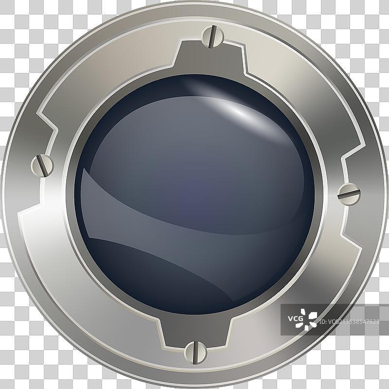 安全的圆形金属宇宙飞船舷窗图标图片素材