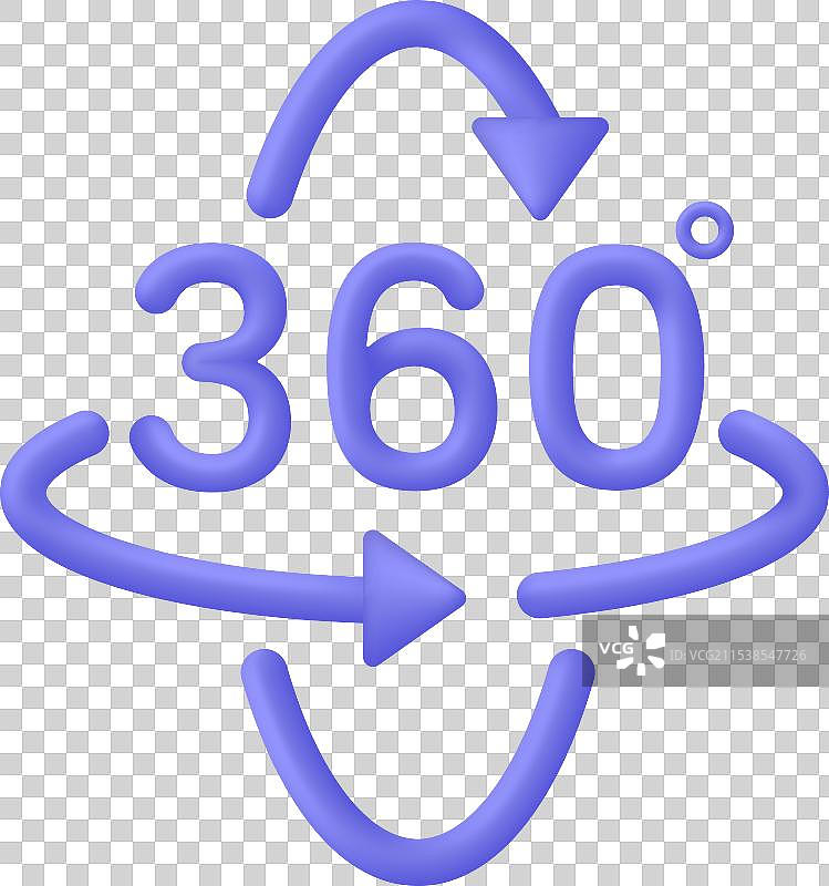 3D 360图标 360度视图符号图片素材