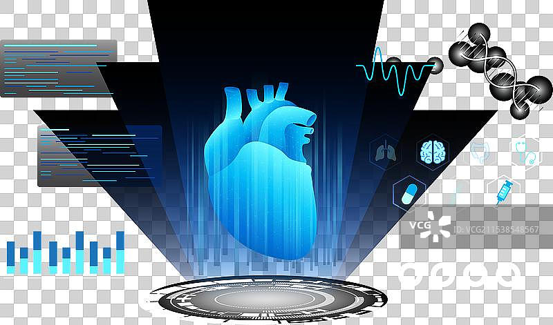 医疗技术背景全息图像图片素材