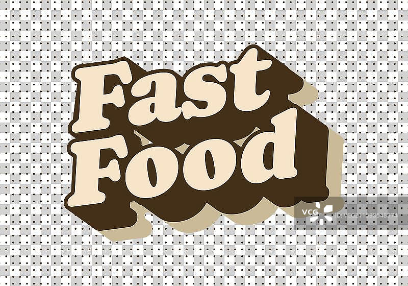 复古快餐3D文本效果图片素材