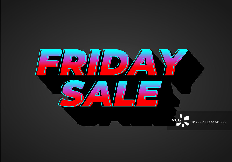 3D效果的星期五促销文字，带有眼睛元素图片素材