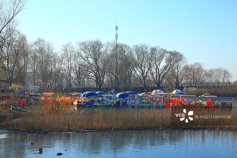 浩瀚白洋东码头，鹭岛别墅倒影头养生温泉遍地是，长河碧湖向东流雄安新区雄县温泉城图片素材