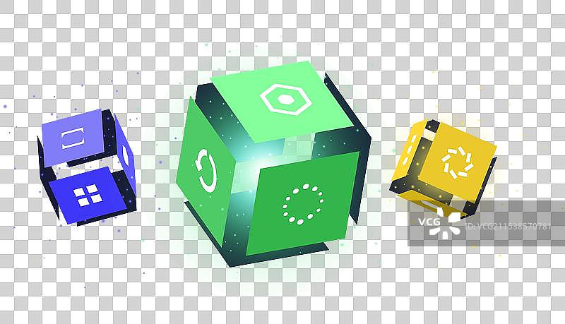 带有立方体概念的人工智能横幅图片素材