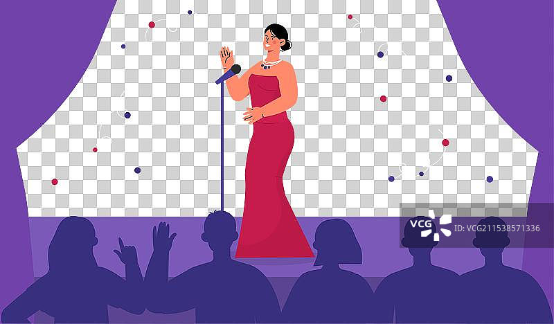 歌手在现场表演的概念图片素材