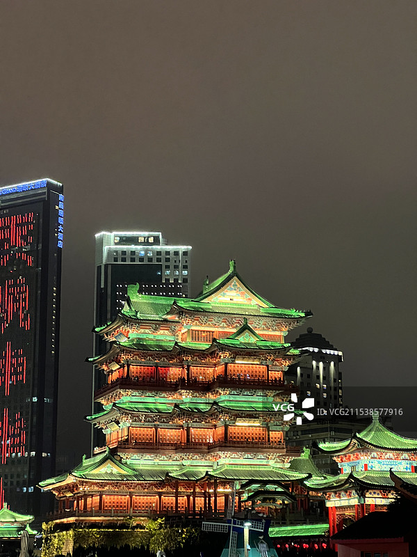 滕王阁夜景图片素材