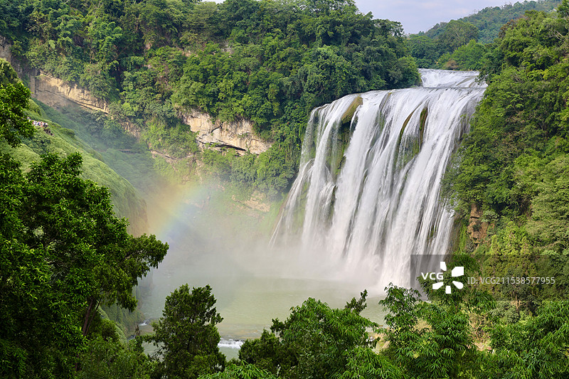 贵州安顺黄果树大瀑布彩虹图片素材