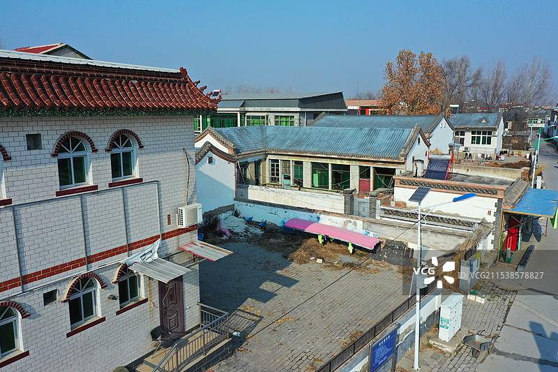 珍禽水鸟雁鹭舞，长廊凉亭云水间炊烟袅   人赛仙，一览无余美画卷邵庄子图片素材