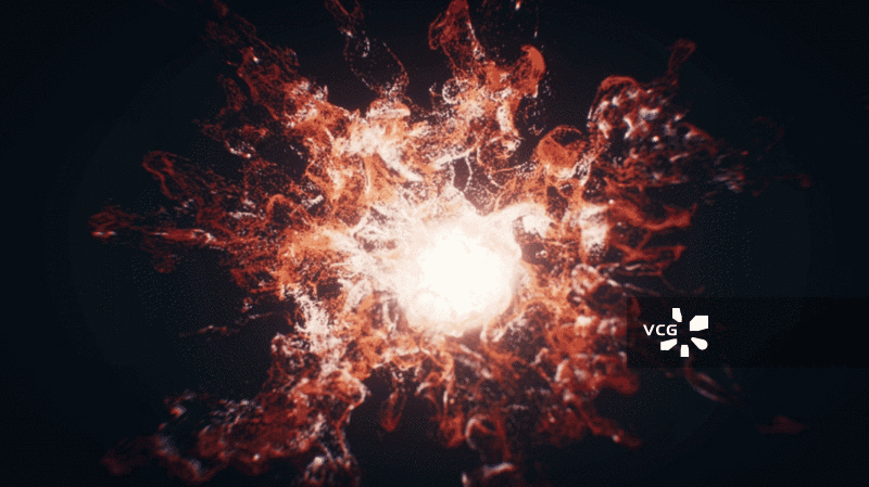 抽象流动爆炸的红色粒子3D渲染图片素材