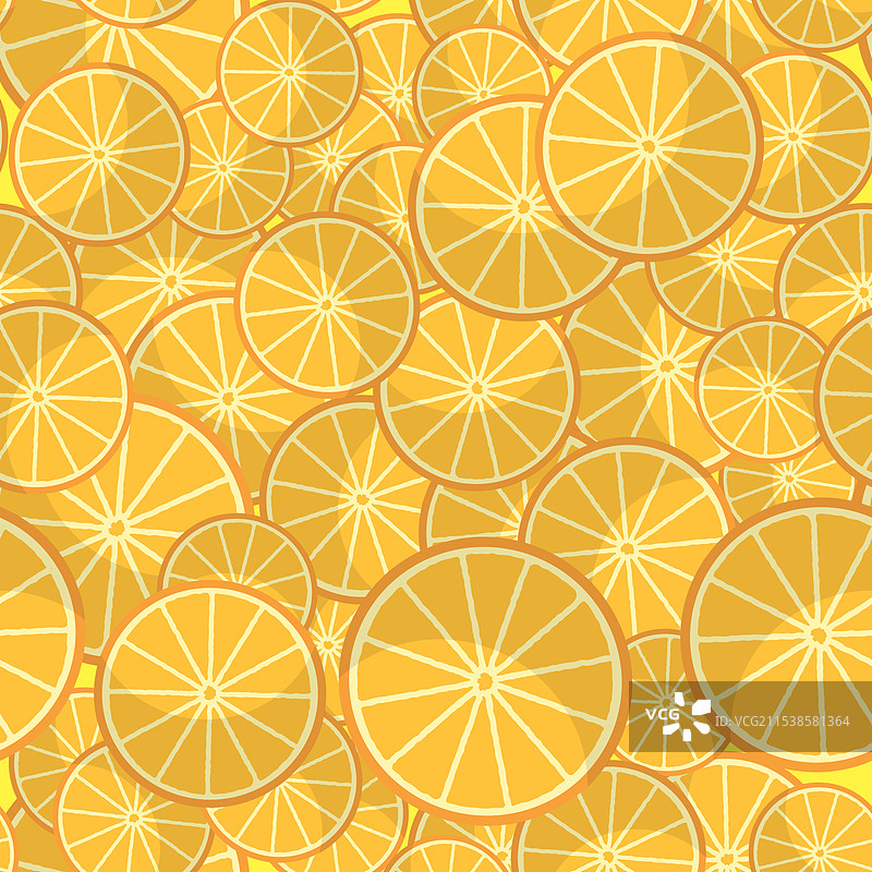 新鲜橙子切片无缝圆形图案图片素材