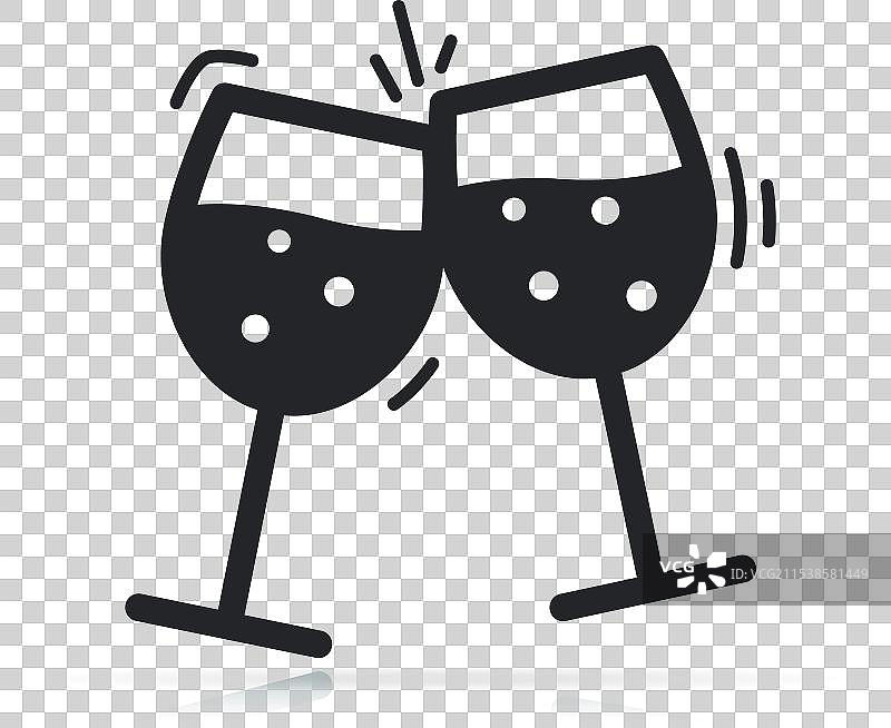 香槟杯碰撞图标隔离图片素材