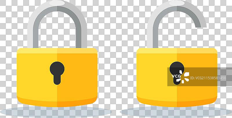 锁和解锁挂锁图标图片素材