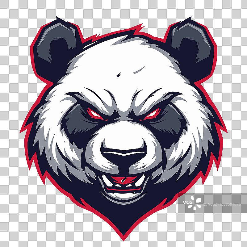 电子竞技标志性熊猫图标贴纸图片素材