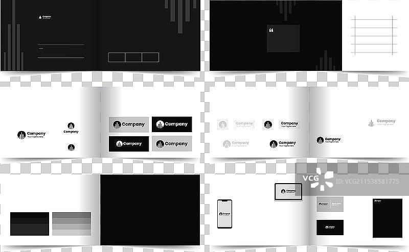 品牌风格指南布局和横向logo图片素材