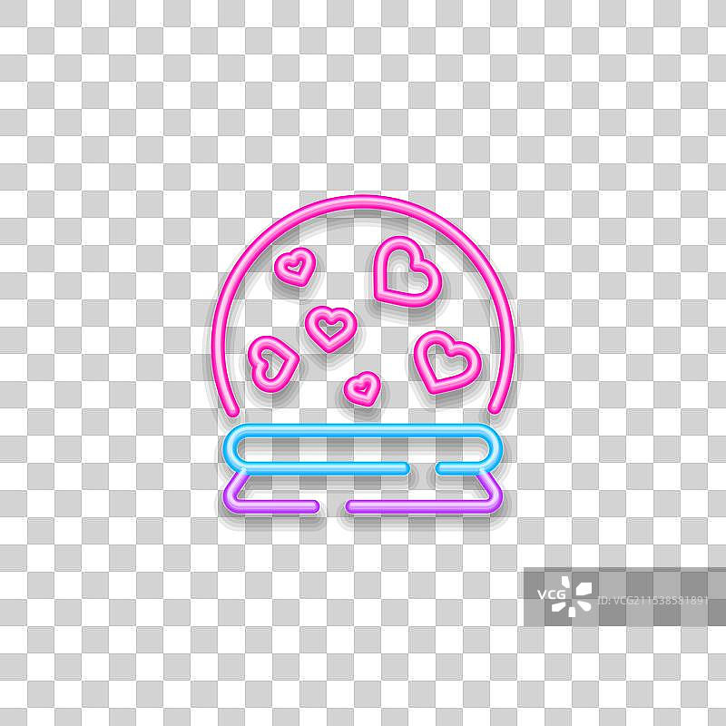 霓虹灯标志的快乐情人节排版海报图片素材