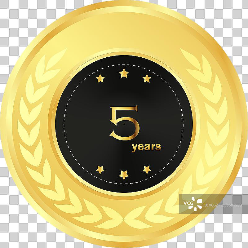 金色和黑色的第五周年纪念图片素材