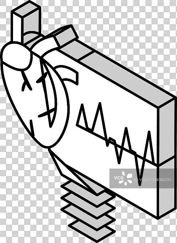 不规则心跳等距图标图片素材