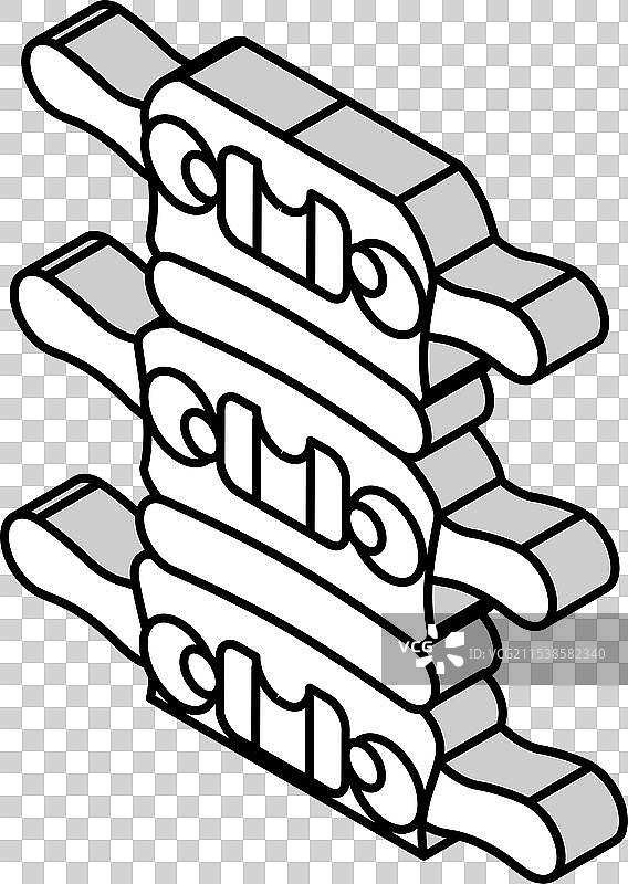 脊柱融合等距图标图片素材