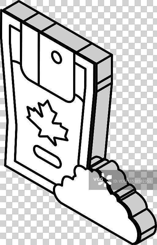 枫糖片袋包装等距图标图片素材