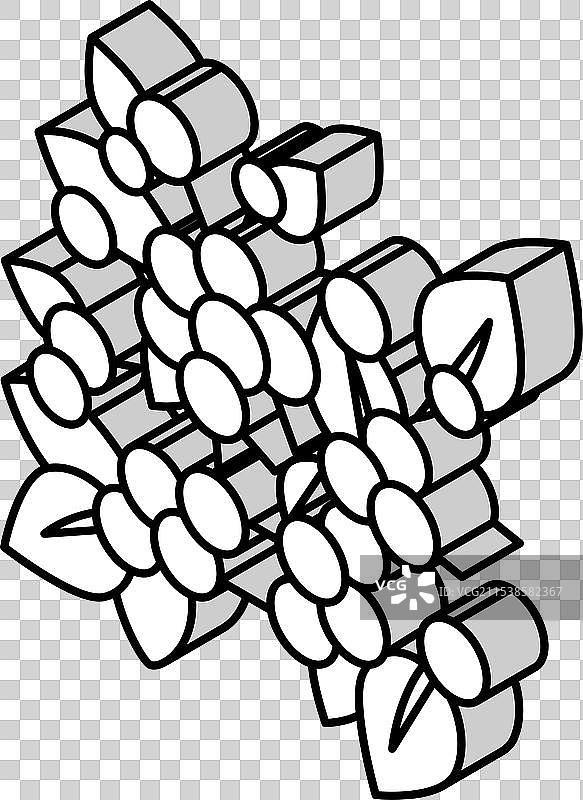 越橘植物分支等距图标图片素材