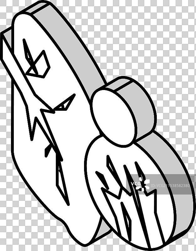 含石棉的肺部等距图标图片素材