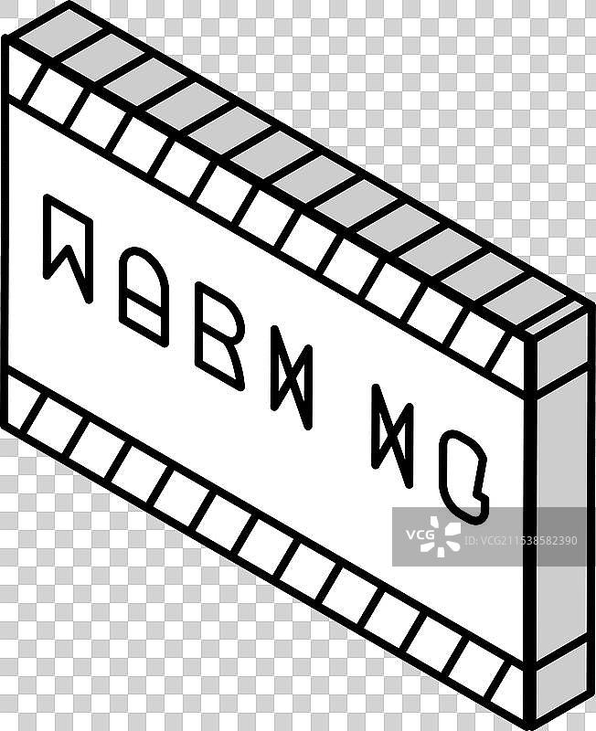 警告标志等距图标图片素材