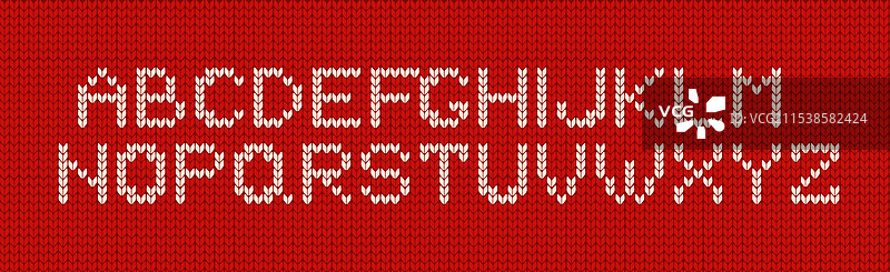 红色背景上的编织字母物件套装图片素材